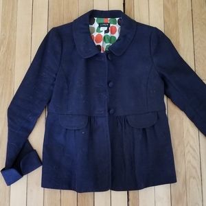 J. Crew Molly Ottoman Peplum Navy Blazer